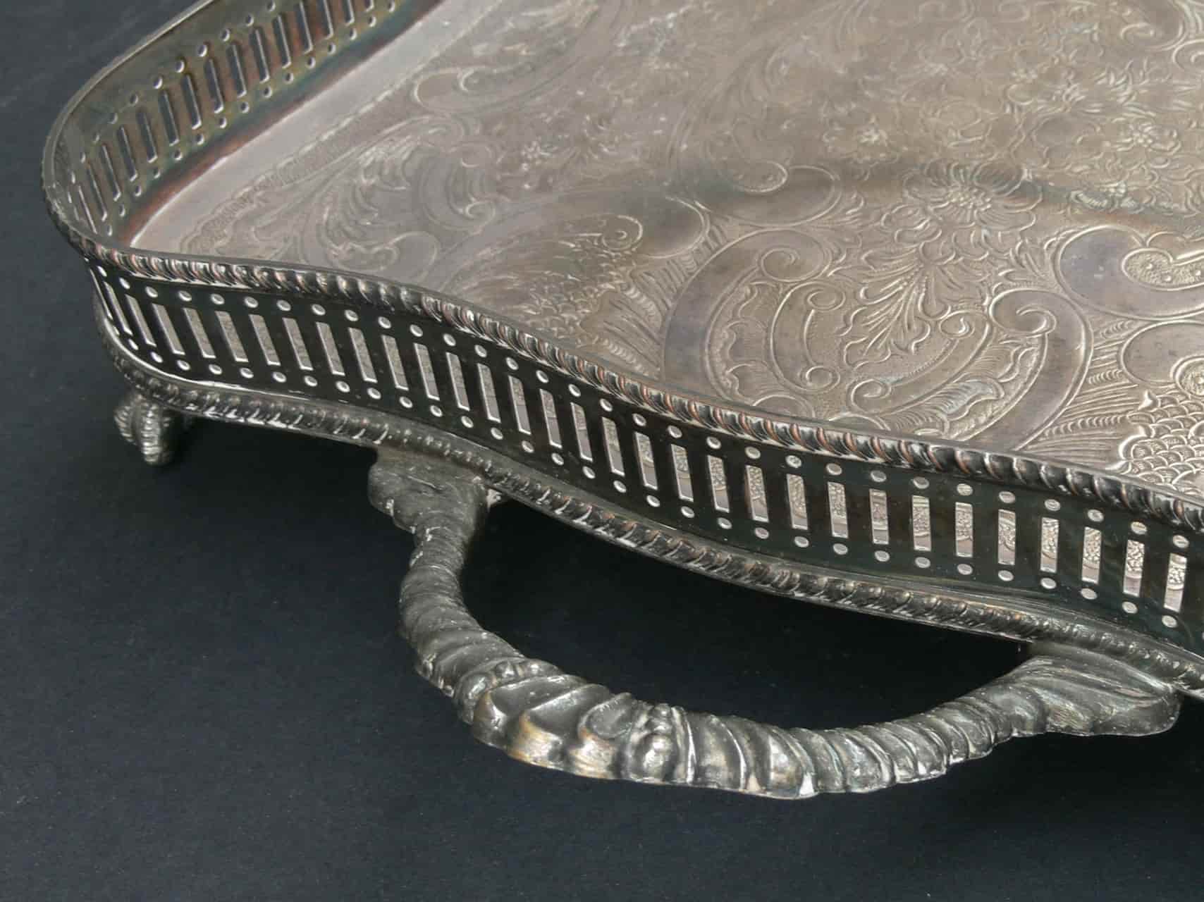 Sheffield Reproduction SILVER Plated On Copper Rococo Tray